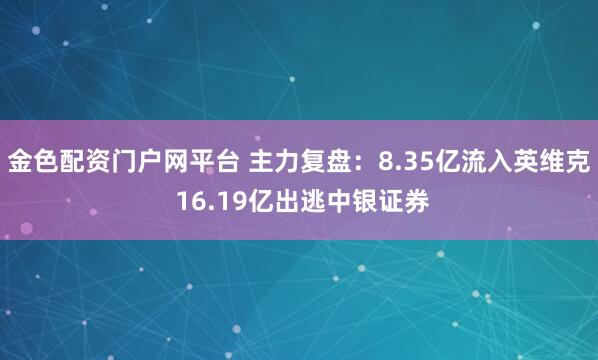 金色配资门户网平台 主力复盘:8.35亿流入英维克 16.19亿出逃中银证券
